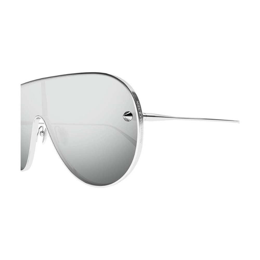 New Authentic ALEXANDER MCQUEEN Silver Shield AM0481S 004 Sunglasses Women - Picture 3 of 5